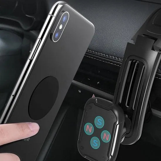 Telefoonhouder auto – Magnetisch met Zuignap – Voor Dashboard – Sterke Magneet – Zwart-Ilumina Benelux