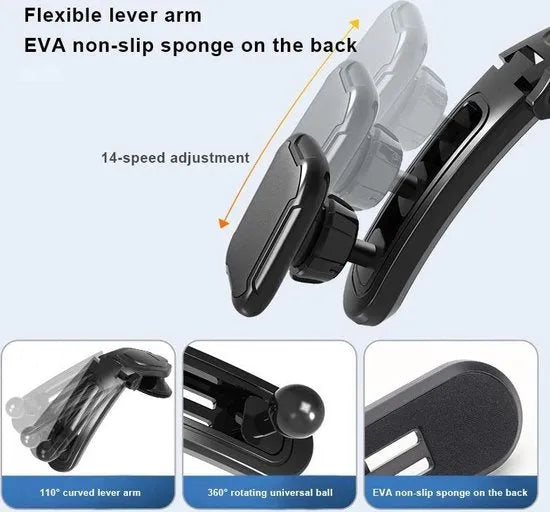 Telefoonhouder auto – Magnetisch met Zuignap – Voor Dashboard – Sterke Magneet – Zwart-Ilumina Benelux