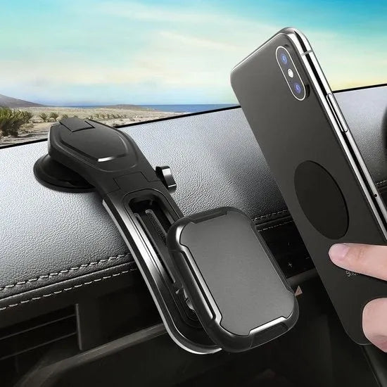 Telefoonhouder auto – Magnetisch met Zuignap – Voor Dashboard – Sterke Magneet – Zwart-Ilumina Benelux