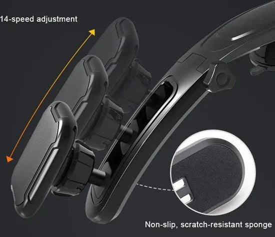 Telefoonhouder auto – Magnetisch met Zuignap – Voor Dashboard – Sterke Magneet – Zwart-Ilumina Benelux