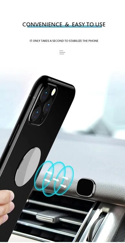 Telefoonhouder auto – Magnetisch Plaatje & Sticker – Sterke Magneet – Universeel – Zwart-Ilumina Benelux
