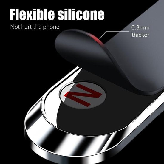 Telefoonhouder auto – Magnetisch – Set van 2 – Inclusief 4 metalen plaatjes – Zwart-Ilumina Benelux