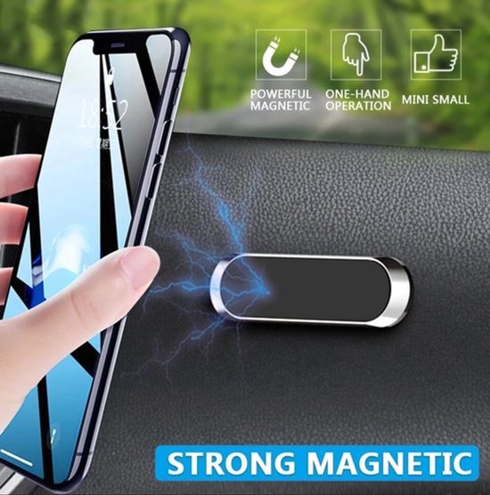 Telefoonhouder auto – Magnetisch – Set van 2 – Inclusief 4 metalen plaatjes – Zwart-Ilumina Benelux