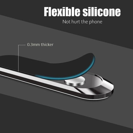 Telefoonhouder auto – Magnetisch – Set van 2 – Inclusief 4 metalen plaatjes – Zwart-Ilumina Benelux