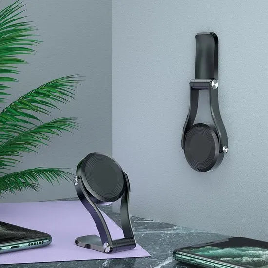 Telefoonhouder auto – Magnetisch – Sterke lijm – Dashboard/Voorruit/Bureau – Incl. magneetplaatje – Zwart-Ilumina Benelux