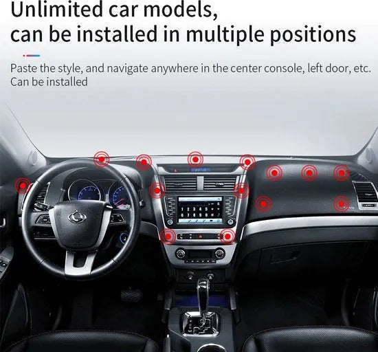 Telefoonhouder auto – Magnetisch – Sterke lijm – Dashboard/Voorruit/Bureau – Incl. magneetplaatje – Zwart-Ilumina Benelux