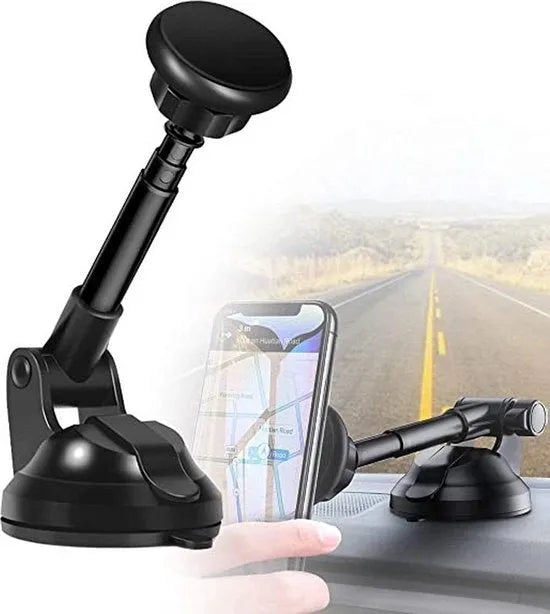 Telefoonhouder auto – Magnetisch – Sterke zuignap – Voor dashboard/voorruit/bureau – Zwart-Ilumina Benelux