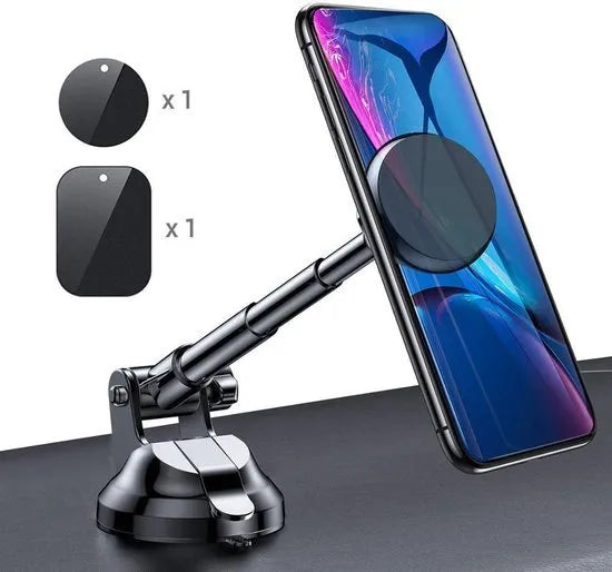 Telefoonhouder auto – Magnetisch – Sterke zuignap – Voor dashboard/voorruit/bureau – Zwart-Ilumina Benelux
