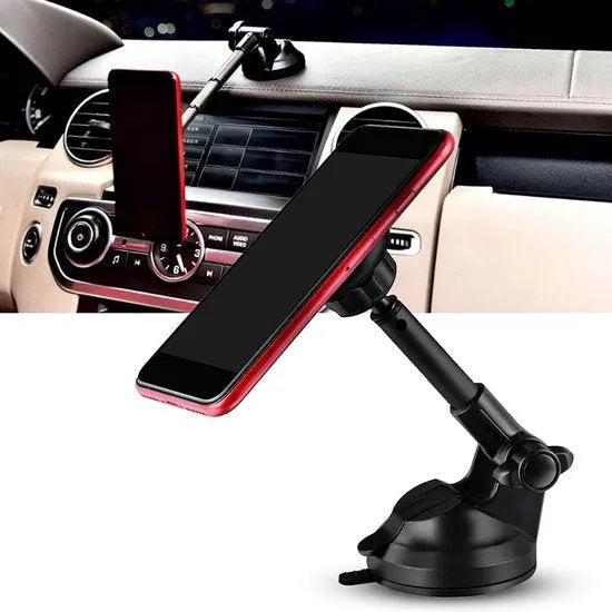 Telefoonhouder auto – Magnetisch – Sterke zuignap – Voor dashboard/voorruit/bureau – Zwart-Ilumina Benelux
