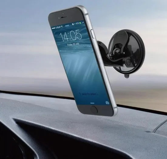 Telefoonhouder auto – Magnetisch – Sterke zuignap – Voorruit & Dashboard – Incl. magneetplaatje – Zwart-Ilumina Benelux