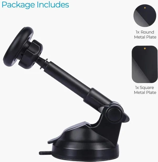 Telefoonhouder auto – Magnetisch – Telescopische beugel – Voorruit & Dashboard Mount – Zwart-Ilumina Benelux