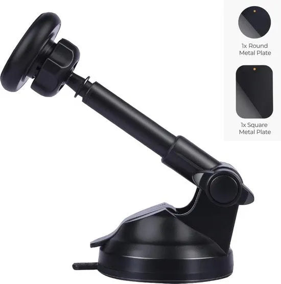 Telefoonhouder auto – Magnetisch – Telescopische beugel – Voorruit & Dashboard Mount – Zwart-Ilumina Benelux