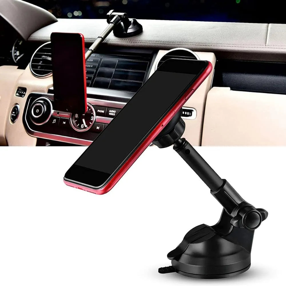 Telefoonhouder auto – Magnetisch – Telescopische beugel – Voorruit & Dashboard Mount – Zwart-Ilumina Benelux