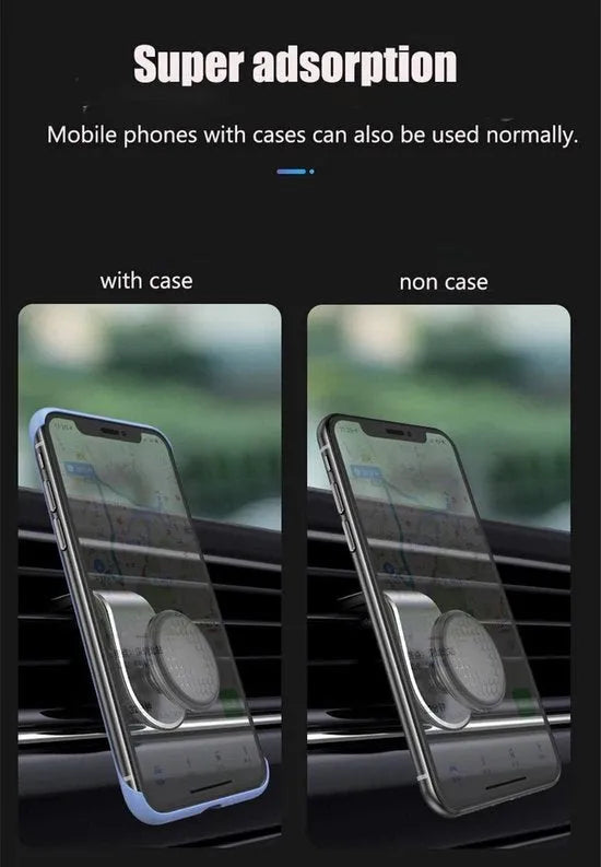 Telefoonhouder auto – Magnetisch – Universeel – Ventilatierooster Bevestiging – Zwart-Telefoonhouders-Ilumina Benelux