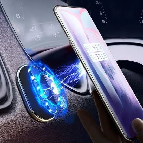 Telefoonhouder auto – Magnetisch Universeel – Verstelbaar – 360° draaibaar – Metalen plaatje – Zwart-Ilumina Benelux