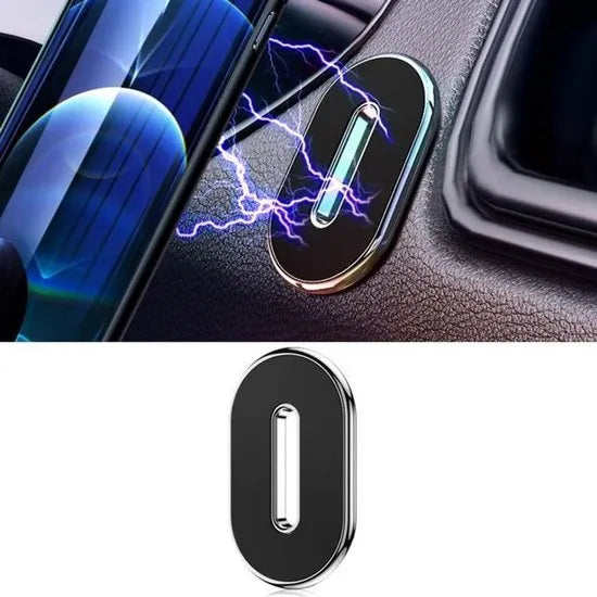 Telefoonhouder auto – Magnetisch Universeel – Verstelbaar – 360° draaibaar – Metalen plaatje – Zwart-Ilumina Benelux