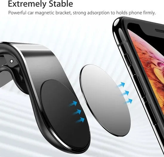 Telefoonhouder auto – Magnetisch – Universeel – Voor Ventilatierooster – Zwart-Telefoonhouders-Ilumina Benelux