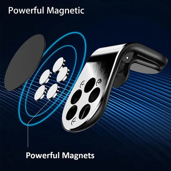 Telefoonhouder auto – Magnetisch – Universeel – Voor Ventilatierooster – Zwart-Telefoonhouders-Ilumina Benelux