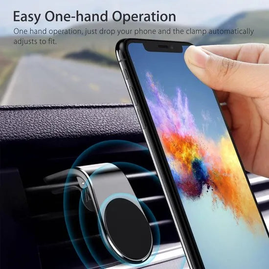 Telefoonhouder auto – Magnetisch – Universeel – Voor Ventilatierooster – Zwart-Telefoonhouders-Ilumina Benelux