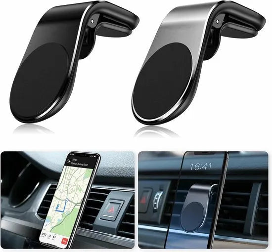 Telefoonhouder auto – Magnetisch – Universeel – Voor Ventilatierooster – Zwart-Telefoonhouders-Ilumina Benelux