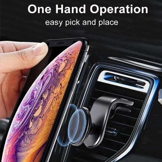 Telefoonhouder auto – Magnetisch ventilatierooster – 360° draaibaar – Universeel voor smartphones – Zwart-Telefoonhouders-Ilumina Benelux