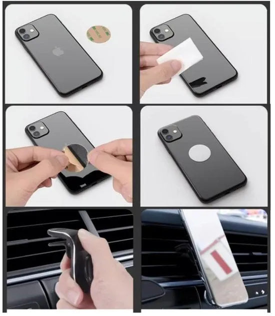 Telefoonhouder auto – Magnetisch ventilatierooster – 360° draaibaar – Universeel voor smartphones – Zwart-Telefoonhouders-Ilumina Benelux