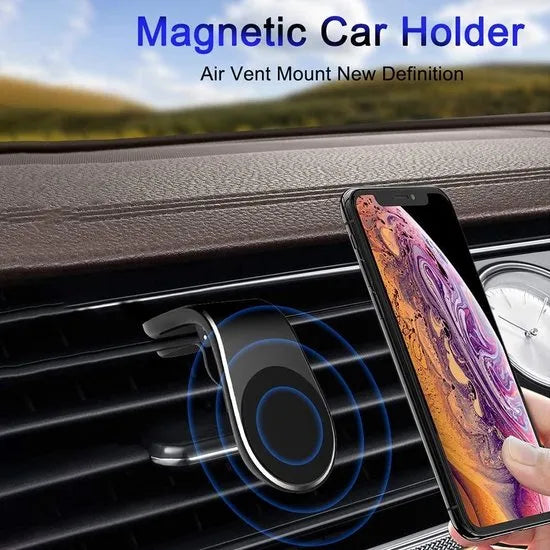 Telefoonhouder auto – Magnetisch – Ventilatierooster Air Vent – Geschikt voor smartphone & tablet – Zwart-Telefoonhouders-Ilumina Benelux