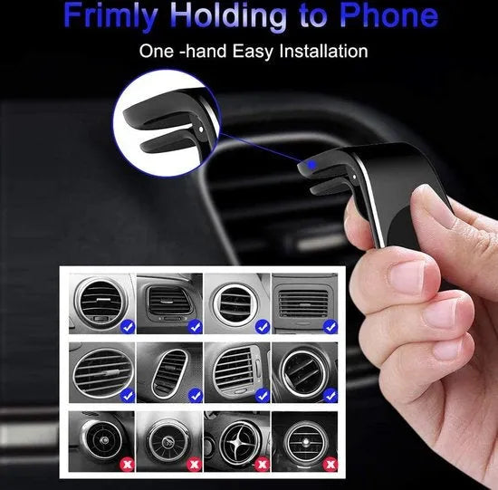 Telefoonhouder auto – Magnetisch – Ventilatierooster Air Vent – Geschikt voor smartphone & tablet – Zwart-Telefoonhouders-Ilumina Benelux
