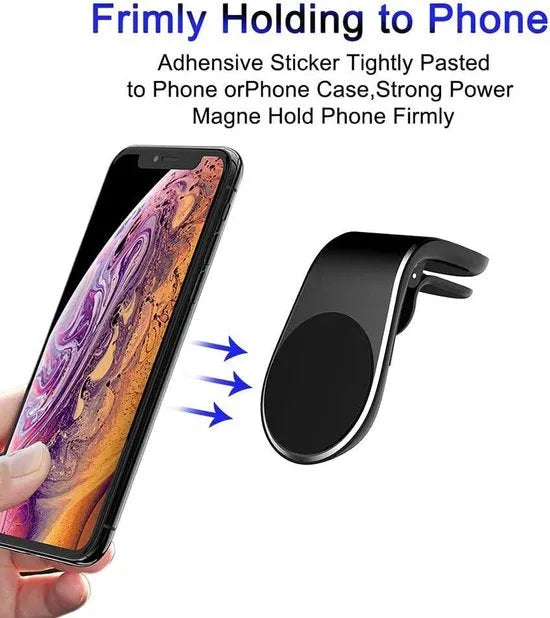 Telefoonhouder auto – Magnetisch – Ventilatierooster Air Vent – Geschikt voor smartphone & tablet – Zwart-Telefoonhouders-Ilumina Benelux