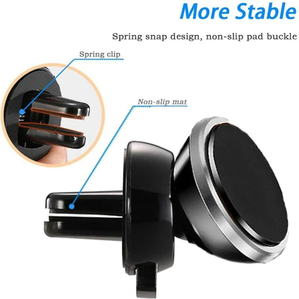 Telefoonhouder auto – Magnetisch – Ventilatierooster Bevestiging – Sterke Magneet – Zilver-Telefoonhouders-Ilumina Benelux