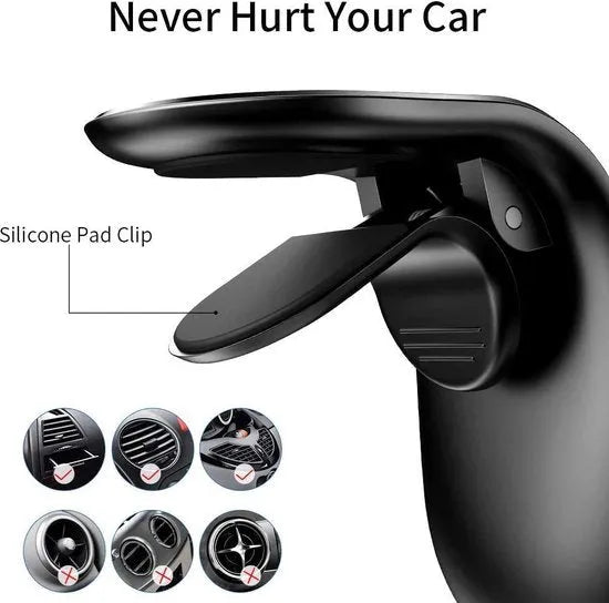 Telefoonhouder auto – Magnetisch – Ventilatierooster Clip – Universeel voor Smartphone – Zwart-Telefoonhouders-Ilumina Benelux