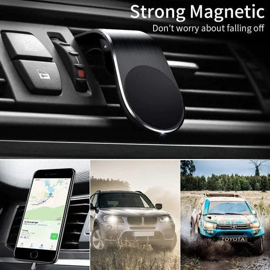 Telefoonhouder auto – Magnetisch – Ventilatierooster Clip – Universeel voor Smartphone – Zwart-Telefoonhouders-Ilumina Benelux