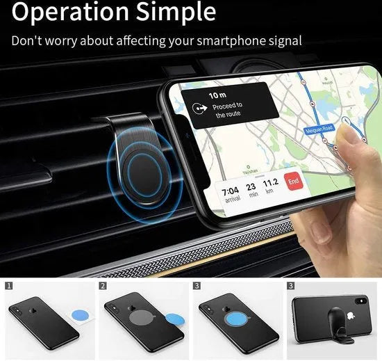 Telefoonhouder auto – Magnetisch – Ventilatierooster Clip – Universeel voor Smartphone – Zwart-Telefoonhouders-Ilumina Benelux