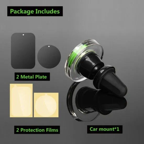 Telefoonhouder auto – Magnetisch ventilatierooster – Extra sterke magneet – Universeel voor alle telefoons – Zwart-Ilumina Benelux