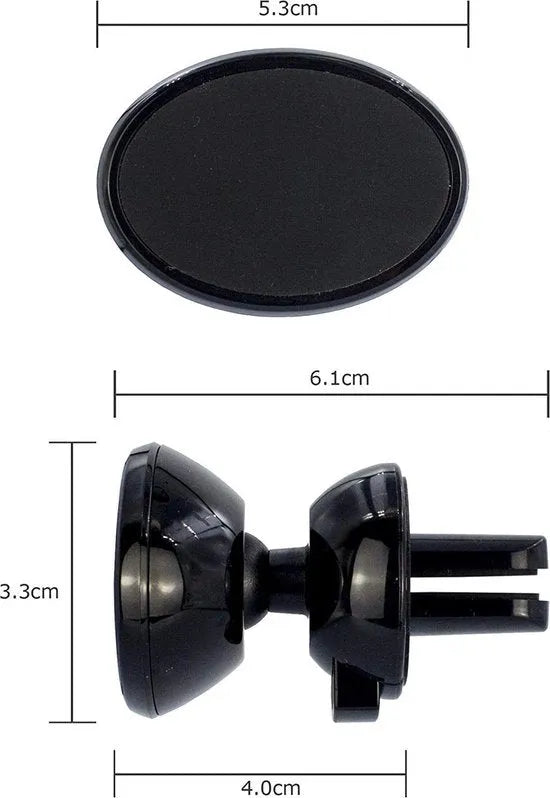 Telefoonhouder auto – Magnetisch ventilatierooster – Sterke magneet – Universeel voor smartphone – Zwart-Ilumina Benelux