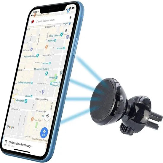 Telefoonhouder auto – Magnetisch ventilatierooster – Sterke magneet – Universeel voor smartphone – Zwart-Ilumina Benelux