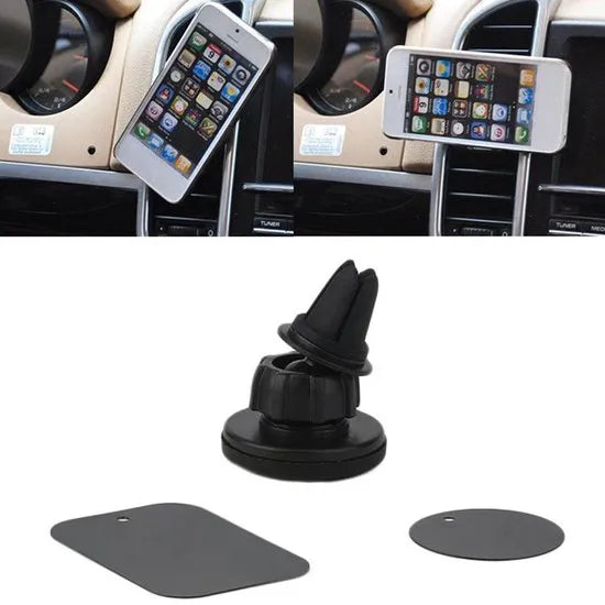 Telefoonhouder auto – Magnetisch Ventilatierooster – Universele GSM Houder – Sterke Magneet – Zwart-Telefoonhouders-Ilumina Benelux