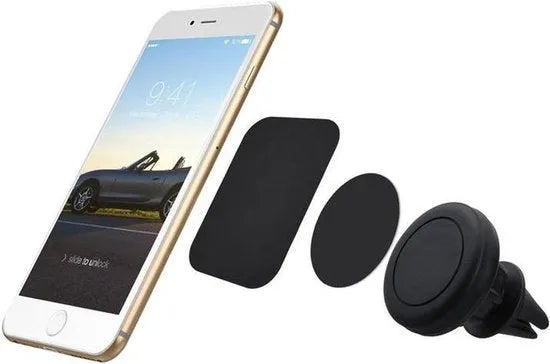 Telefoonhouder auto – Magnetisch Ventilatierooster – Universele GSM Houder – Sterke Magneet – Zwart-Telefoonhouders-Ilumina Benelux