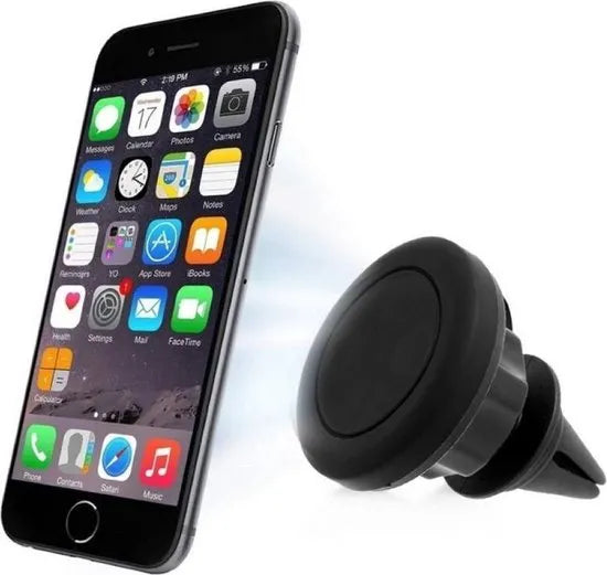 Telefoonhouder auto – Magnetisch Ventilatierooster – Universele GSM Houder – Sterke Magneet – Zwart-Telefoonhouders-Ilumina Benelux