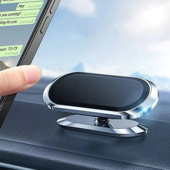 Telefoonhouder auto – Magnetisch – Verstelbaar – 360° draaibaar – Dashboard autohouder incl. metalen plaatjes – Zwart-Ilumina Benelux