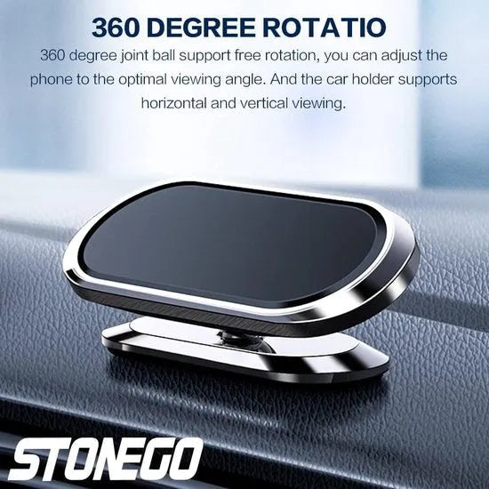 Telefoonhouder auto – Magnetisch – Verstelbaar – 360° draaibaar – Dashboard autohouder incl. metalen plaatjes – Zwart-Ilumina Benelux