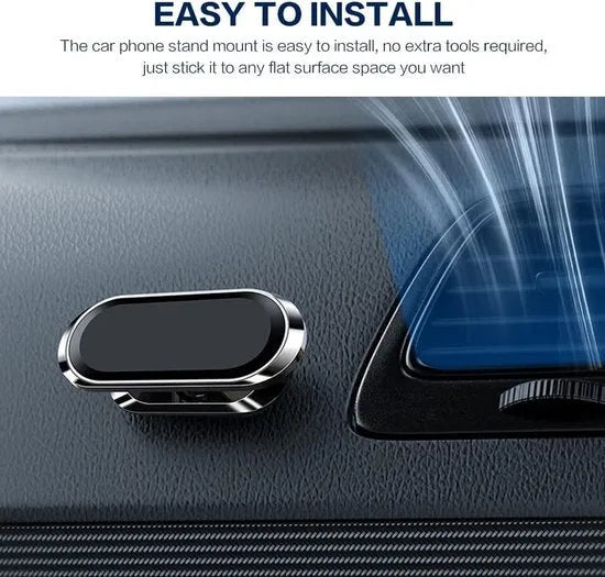 Telefoonhouder auto – Magnetisch – Verstelbaar – 360° draaibaar – Dashboard autohouder incl. metalen plaatjes – Zwart-Ilumina Benelux