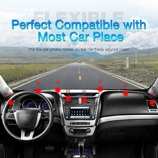 Telefoonhouder auto – Magnetisch verstelbaar – 360° draaibaar – Dashboard autohouder – Rood-Ilumina Benelux