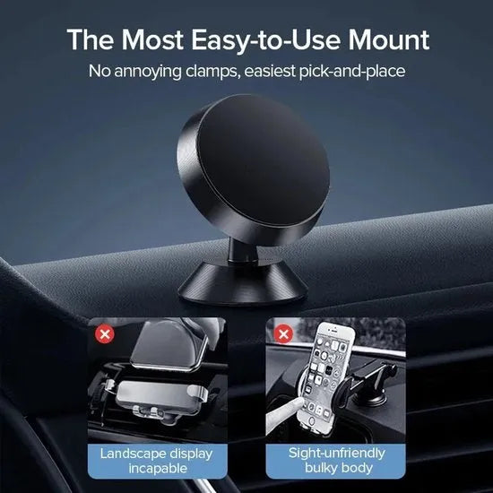 Telefoonhouder auto – Magnetisch verstelbaar – 360° draaibaar – Dashboard montage – Goud-Ilumina Benelux
