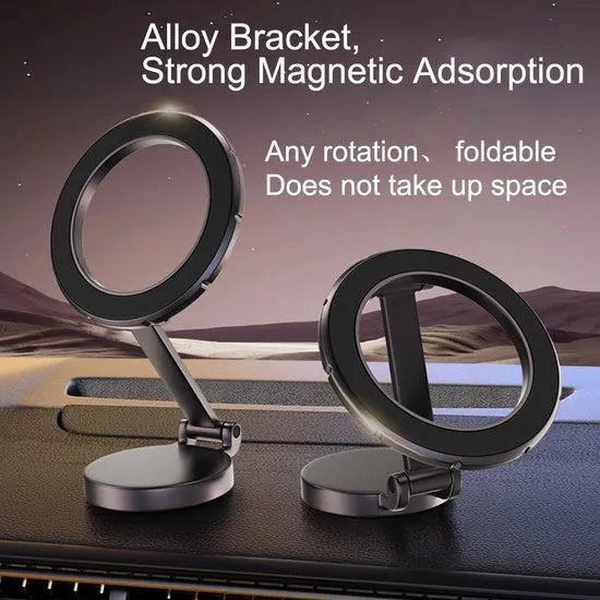 Telefoonhouder auto – Magnetisch verstelbaar – 360° draaibaar – MagSafe compatibel – Dashboard montage – Zwart-Ilumina Benelux