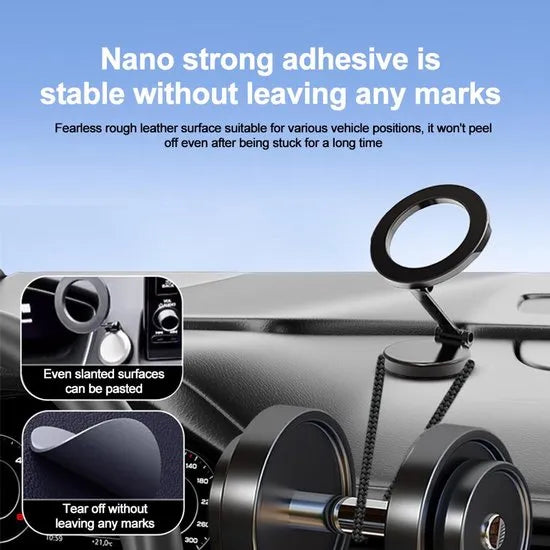 Telefoonhouder auto – Magnetisch verstelbaar – 360° draaibaar – MagSafe compatibel – Dashboard montage – Zwart-Ilumina Benelux