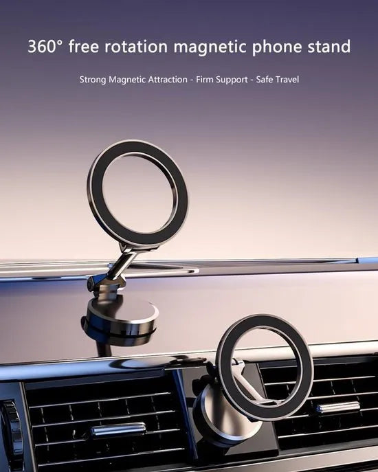 Telefoonhouder auto – Magnetisch verstelbaar – 360° draaibaar – MagSafe compatibel – Dashboard montage – Zwart-Ilumina Benelux