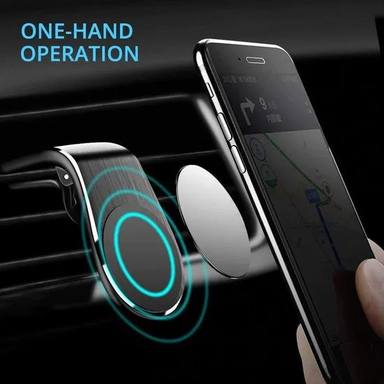 Telefoonhouder auto – Magnetisch – Voor ventilatierooster – Handsfree GSM houder – Zwart-Telefoonhouders-Ilumina Benelux
