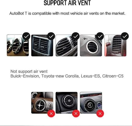 Telefoonhouder auto – Magnetisch – Voor ventilatierooster – Handsfree GSM houder – Zwart-Telefoonhouders-Ilumina Benelux