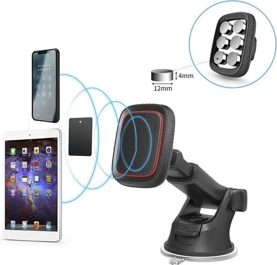 Telefoonhouder auto – Magnetisch – Voorruit & Dashboard – Universeel – Zwart-Ilumina Benelux